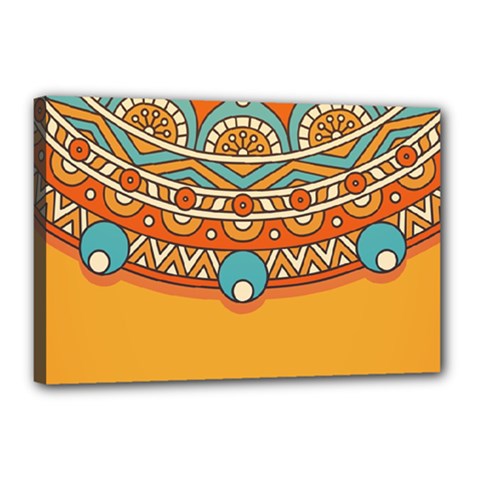 Mandala Orange Canvas 18  X 12  (stretched) by goljakoff