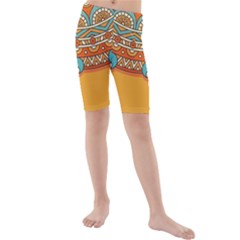 Mandala Orange Kids  Mid Length Swim Shorts by goljakoff