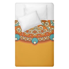 Mandala Orange Duvet Cover Double Side (single Size) by goljakoff