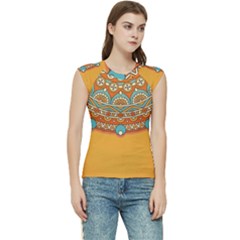 Mandala Orange Women s Raglan Cap Sleeve T-shirt by goljakoff