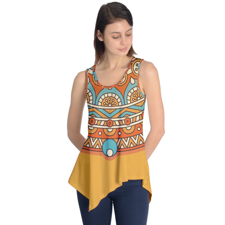 Mandala orange Sleeveless Tunic