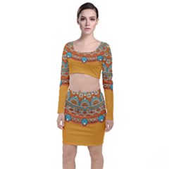 Mandala Orange Top And Skirt Sets by goljakoff