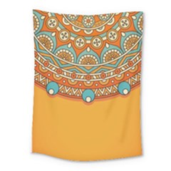 Mandala Orange Medium Tapestry by goljakoff