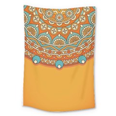 Mandala Orange Large Tapestry