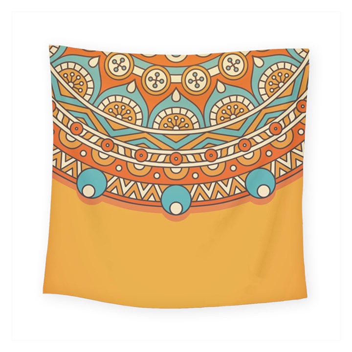 Mandala orange Square Tapestry (Small)