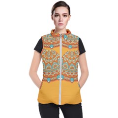 Mandala Orange Women s Puffer Vest