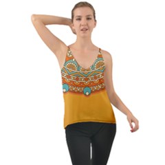 Mandala Orange Chiffon Cami by goljakoff