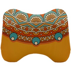 Mandala Orange Head Support Cushion by goljakoff