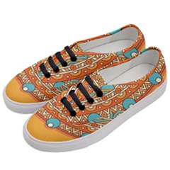 Mandala Orange Women s Classic Low Top Sneakers by goljakoff