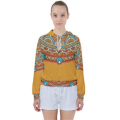 Mandala Orange Women s Tie Up Sweat