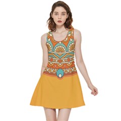 Mandala Orange Inside Out Reversible Sleeveless Dress by goljakoff