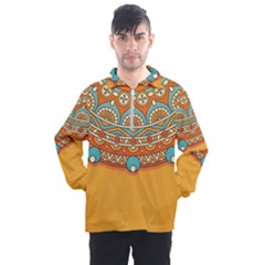 Mandala Orange Men s Half Zip Pullover