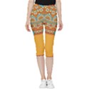 Mandala orange Inside Out Lightweight Velour Capri Leggings  View1