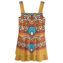 Mandala Orange Kids  Layered Skirt Swimsuit by goljakoff