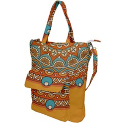 Mandala Orange Shoulder Tote Bag by goljakoff