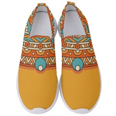 Mandala Orange Men s Slip On Sneakers by goljakoff