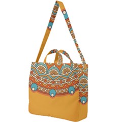 Mandala Orange Square Shoulder Tote Bag by goljakoff