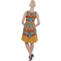 Mandala orange Knee Length Skater Dress View2