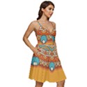 Mandala orange V-Neck Pocket Summer Dress  View2