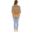 Mandala orange Women s Quarter Sleeve Pocket Shirt View4