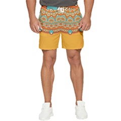 Mandala Orange Men s Runner Shorts by goljakoff