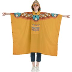 Mandala Orange Women s Hooded Rain Ponchos by goljakoff