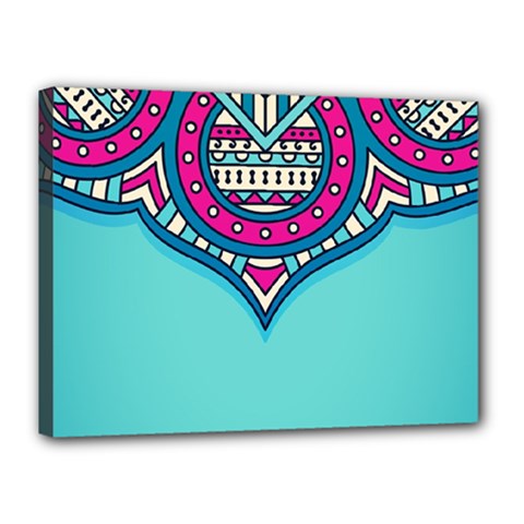 Mandala Blue Canvas 16  X 12  (stretched) by goljakoff