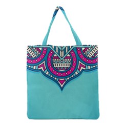 Mandala Blue Grocery Tote Bag by goljakoff