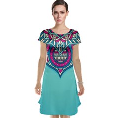 Mandala Blue Cap Sleeve Nightdress by goljakoff