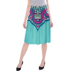 Mandala Blue Midi Beach Skirt by goljakoff