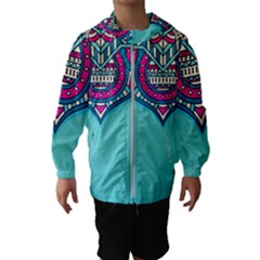 Mandala Blue Kids  Hooded Windbreaker