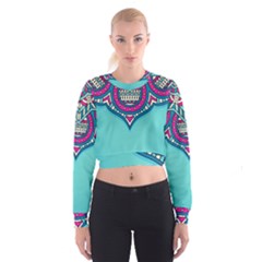 Mandala Blue Cropped Sweatshirt