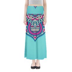 Mandala Blue Full Length Maxi Skirt by goljakoff