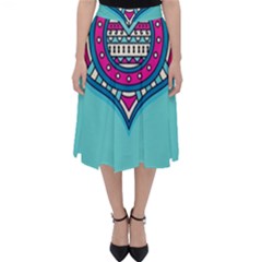 Mandala Blue Classic Midi Skirt by goljakoff