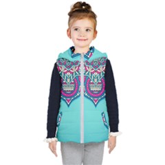 Mandala Blue Kids  Hooded Puffer Vest