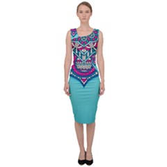 Mandala Blue Sleeveless Pencil Dress by goljakoff