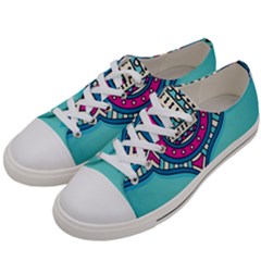 Mandala Blue Women s Low Top Canvas Sneakers by goljakoff