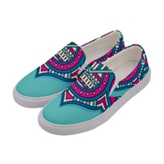 Mandala Blue Women s Canvas Slip Ons by goljakoff