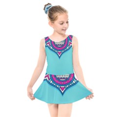 Mandala Blue Kids  Skater Dress Swimsuit by goljakoff