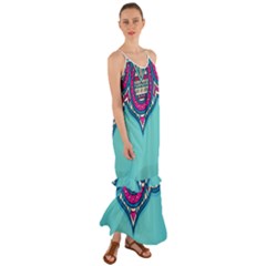 Mandala Blue Cami Maxi Ruffle Chiffon Dress by goljakoff