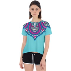 Mandala Blue Open Back Sport T-shirt by goljakoff