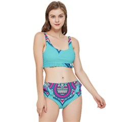 Mandala Blue Frilly Bikini Set by goljakoff