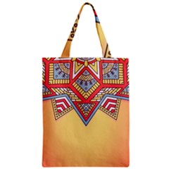 Mandala Sun Zipper Classic Tote Bag by goljakoff