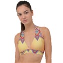 Mandala sun Halter Plunge Bikini Top View1