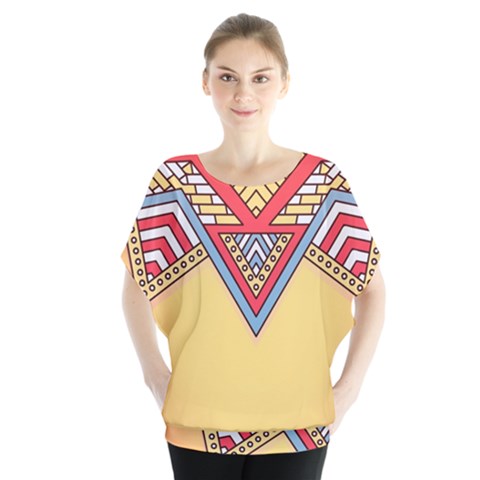 Mandala Sun Batwing Chiffon Blouse by goljakoff