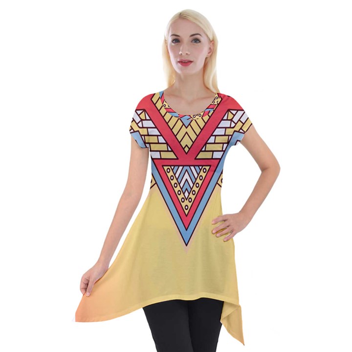 Mandala sun Short Sleeve Side Drop Tunic