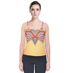 Mandala Sun Velvet Spaghetti Strap Top by goljakoff