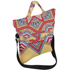 Mandala Sun Fold Over Handle Tote Bag by goljakoff