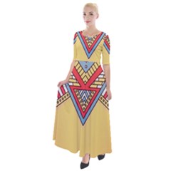 Mandala Sun Half Sleeves Maxi Dress by goljakoff