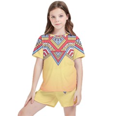 Mandala Sun Kids  T-shirt And Sports Shorts Set by goljakoff